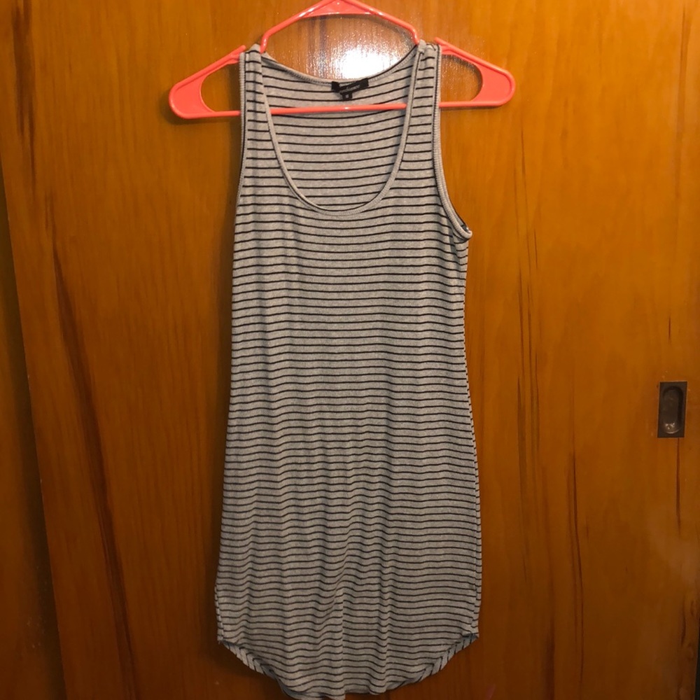 Grey and black striped dress